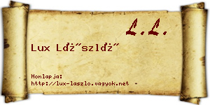 Lux László névjegykártya