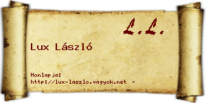 Lux László névjegykártya